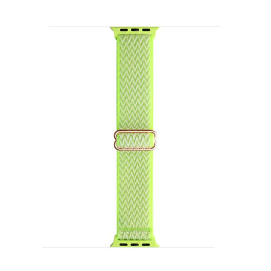 For Apple Watch 42mm / 41mm / 40mm / 38mm Kalebol Eight Buckle Wavy Braided Nylon Watch Band(Bright Green) - Watch Bands by Kalebol | Online Shopping UK | buy2fix