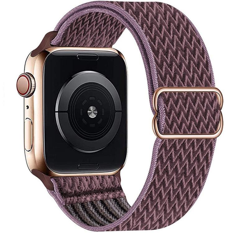For Apple Watch 42mm / 41mm / 40mm / 38mm Kalebol Eight Buckle Wavy Braided Nylon Watch Band(Grey Purple) - Watch Bands by Kalebol | Online Shopping UK | buy2fix