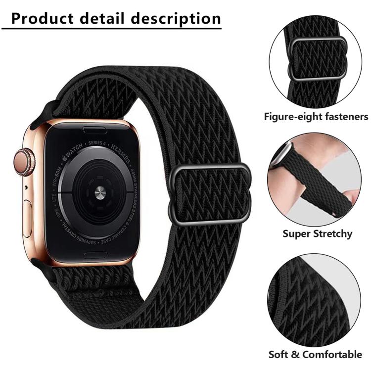 For Apple Watch 42mm / 41mm / 40mm / 38mm Kalebol Eight Buckle Wavy Braided Nylon Watch Band(Orange) - Watch Bands by Kalebol | Online Shopping UK | buy2fix