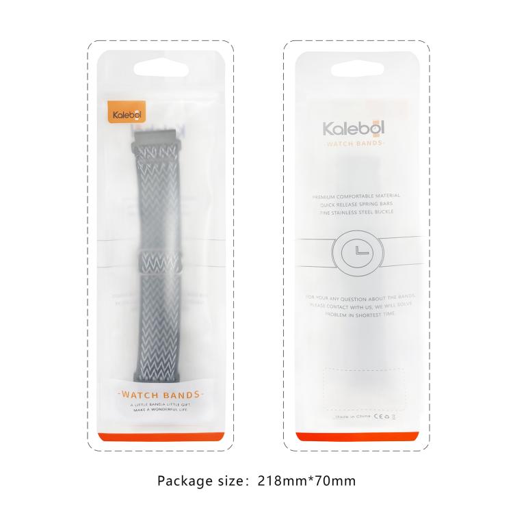 For Apple Watch 42mm / 41mm / 40mm / 38mm Kalebol Eight Buckle Wavy Braided Nylon Watch Band(Light Grey) - Watch Bands by Kalebol | Online Shopping UK | buy2fix