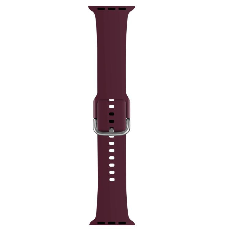 For Apple Watch 42mm / 41mm / 40mm / 38mm Kalebol Metal Pin Buckle Silicone Watch Band(Wine Red) - Watch Bands by Kalebol | Online Shopping UK | buy2fix