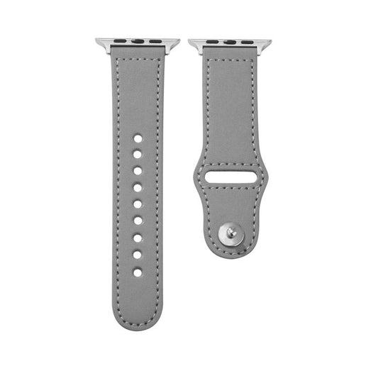For Apple Watch 46mm / 49mm / 45mm / 44mm Kalebol Large Stud Buckle Leather Watch Band(Grey) - Watch Bands by Kalebol | Online Shopping UK | buy2fix