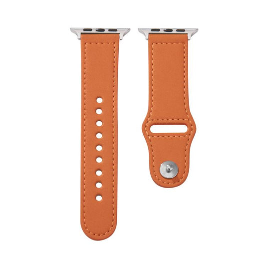 For Apple Watch 42mm / 41mm / 40mm / 38mm Kalebol Large Stud Buckle Leather Watch Band(Orange) - Watch Bands by Kalebol | Online Shopping UK | buy2fix