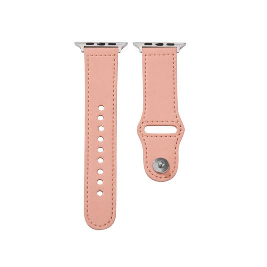 For Apple Watch 42mm / 41mm / 40mm / 38mm Kalebol Large Stud Buckle Leather Watch Band(Pink) - Watch Bands by Kalebol | Online Shopping UK | buy2fix