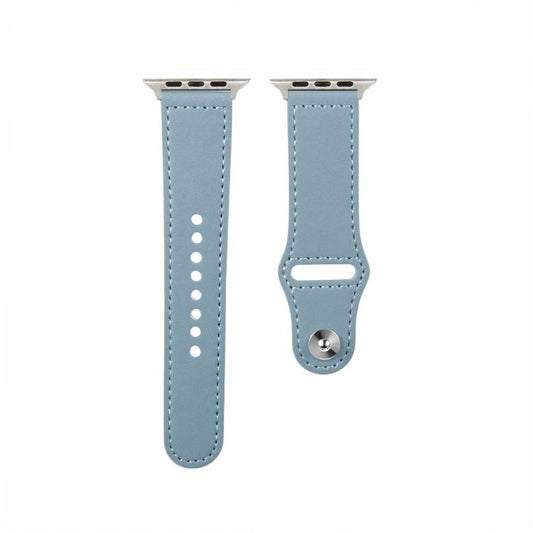 For Apple Watch 42mm / 41mm / 40mm / 38mm Kalebol Large Stud Buckle Leather Watch Band(Haze Blue) - Watch Bands by Kalebol | Online Shopping UK | buy2fix