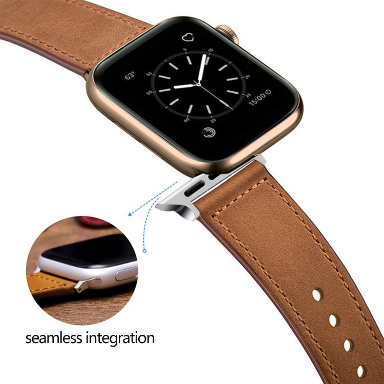 For Apple Watch 42mm / 41mm / 40mm / 38mm Kalebol Large Stud Buckle Leather Watch Band(Pink) - Watch Bands by Kalebol | Online Shopping UK | buy2fix