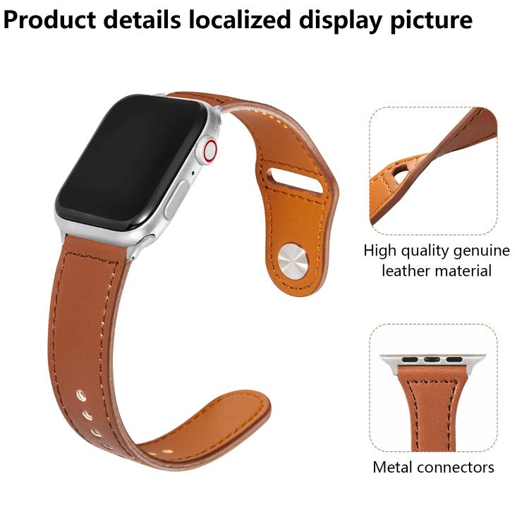 For Apple Watch 42mm / 41mm / 40mm / 38mm Kalebol Large Stud Buckle Leather Watch Band(Pink) - Watch Bands by Kalebol | Online Shopping UK | buy2fix