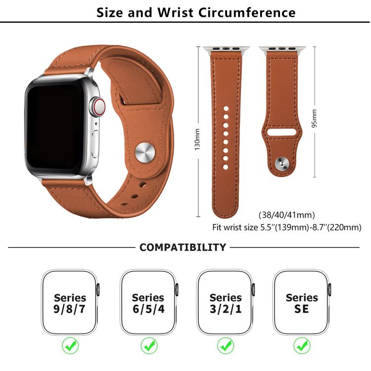 For Apple Watch 42mm / 41mm / 40mm / 38mm Kalebol Large Stud Buckle Leather Watch Band(Pink) - Watch Bands by Kalebol | Online Shopping UK | buy2fix