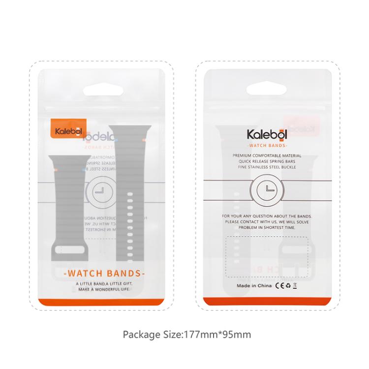 For Apple Watch 42mm / 41mm / 40mm / 38mm Kalebol Wavy Grain Stitched Silicone Watch Band(Black) - Watch Bands by Kalebol | Online Shopping UK | buy2fix