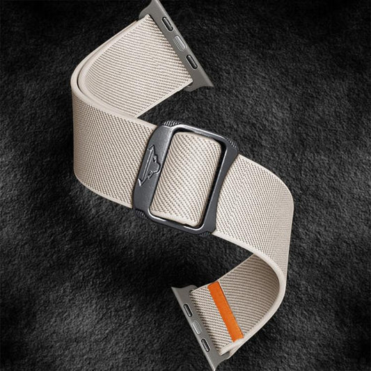 For Apple Watch 46mm / 49mm / 45mm / 44mm Kalebol Bull Bead Buckle Elastic Nylon Watch Band(Starlight) - Watch Bands by Kalebol | Online Shopping UK | buy2fix