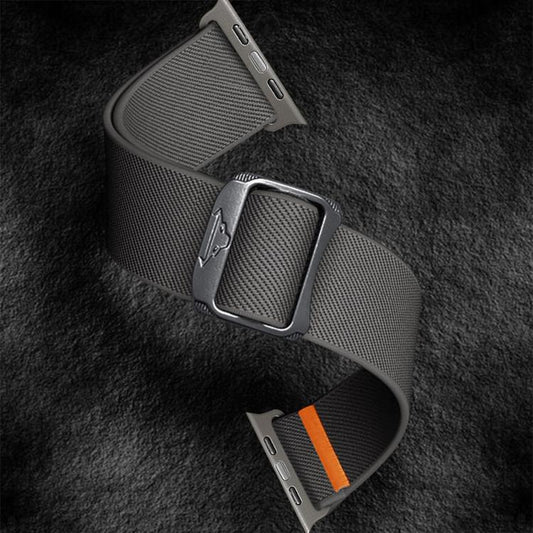For Apple Watch 42mm / 41mm / 40mm / 38mm Kalebol Bull Bead Buckle Elastic Nylon Watch Band(Dark Grey) - Watch Bands by Kalebol | Online Shopping UK | buy2fix
