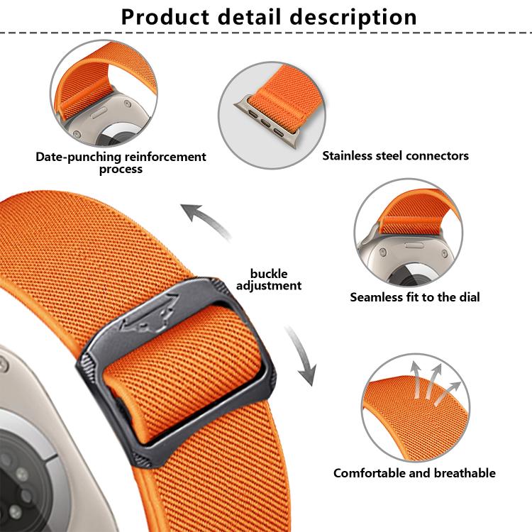 For Apple Watch 46mm / 49mm / 45mm / 44mm Kalebol Bull Bead Buckle Elastic Nylon Watch Band(Starlight) - Watch Bands by Kalebol | Online Shopping UK | buy2fix