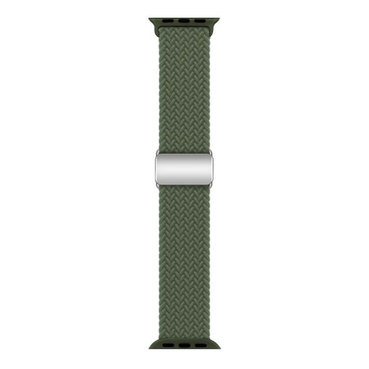 For Apple Watch 42mm / 41mm / 40mm / 38mm Kalebol Nylon Loop Magnetic Buckle Watch Band(Dark Olive) - Watch Bands by Kalebol | Online Shopping UK | buy2fix