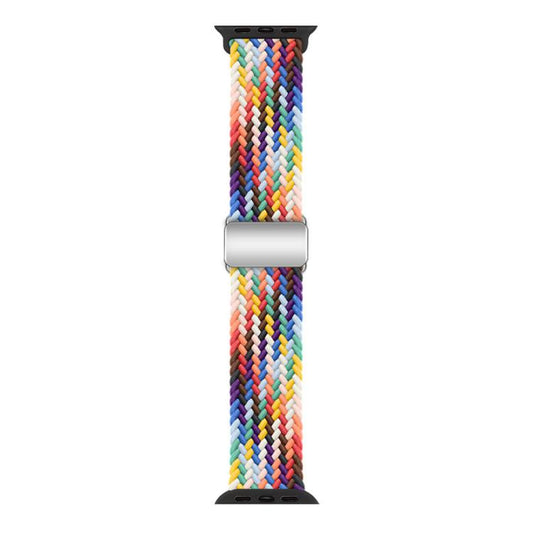 For Apple Watch 42mm / 41mm / 40mm / 38mm Kalebol Nylon Loop Magnetic Buckle Watch Band(Official Rainbow) - Watch Bands by Kalebol | Online Shopping UK | buy2fix