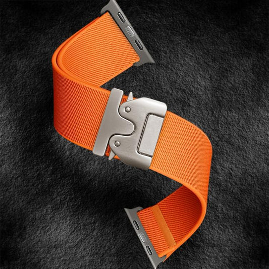 For Apple Watch 46mm / 49mm / 45mm / 44mm Kalebol Parachute Buckle Elastic Nylon Watch Band(Orange) - Watch Bands by Kalebol | Online Shopping UK | buy2fix
