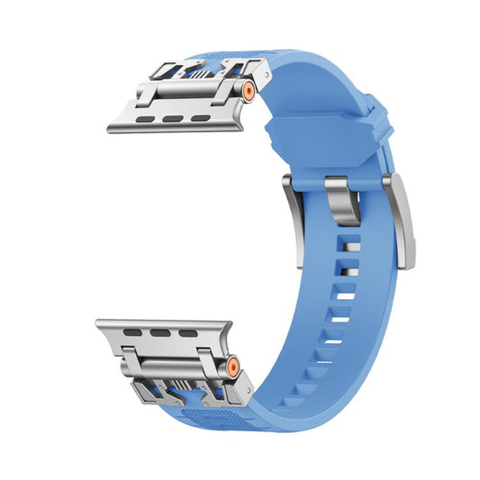For Apple Watch 42mm / 41mm / 40mm / 38mm Kalebol Armor TPU Watch Band(Silver Light Blue) - Watch Bands by Kalebol | Online Shopping UK | buy2fix