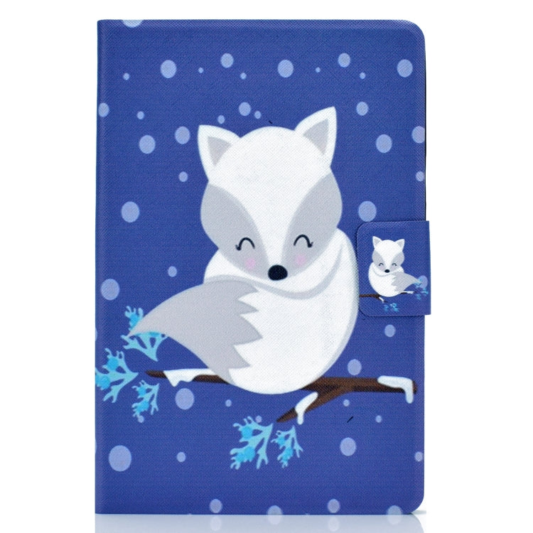 For Samsung Galaxy Tab S8 / Galaxy Tab S7 T870 Electric Pressed Left Right Flat Leather Case with Sleep Function Pen Cover & Card Slot & Holder(Arctic Fox) - Galaxy Tab S8 Cases by buy2fix | Online Shopping UK | buy2fix
