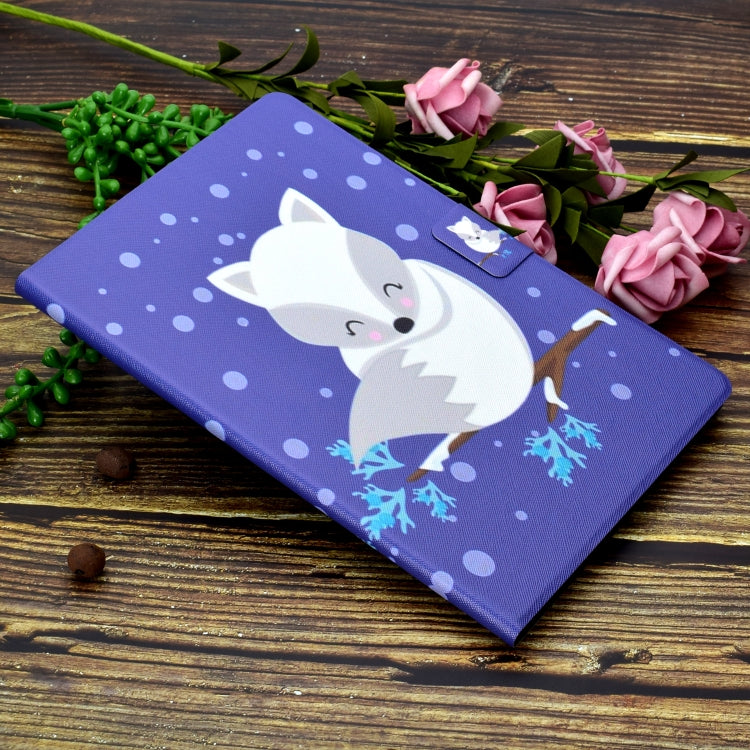 For Samsung Galaxy Tab S8 / Galaxy Tab S7 T870 Electric Pressed Left Right Flat Leather Case with Sleep Function Pen Cover & Card Slot & Holder(Arctic Fox) - Galaxy Tab S8 Cases by buy2fix | Online Shopping UK | buy2fix