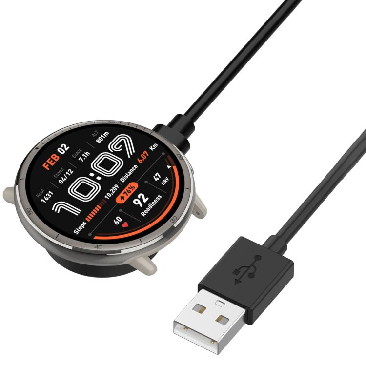 For Amazfit Bip 6 / Active 2 USB-C / Type-C Interface Adapter Split Smart Watch Charging Cable Set, Length: 1m(Black) - Charger by buy2fix | Online Shopping UK | buy2fix