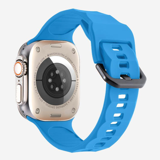 For Apple Watch 46mm / 49mm / 45mm / 44mm Kalebol Ripple Sports Silicone Strap(Blue) - Watch Bands by Kalebol | Online Shopping UK | buy2fix
