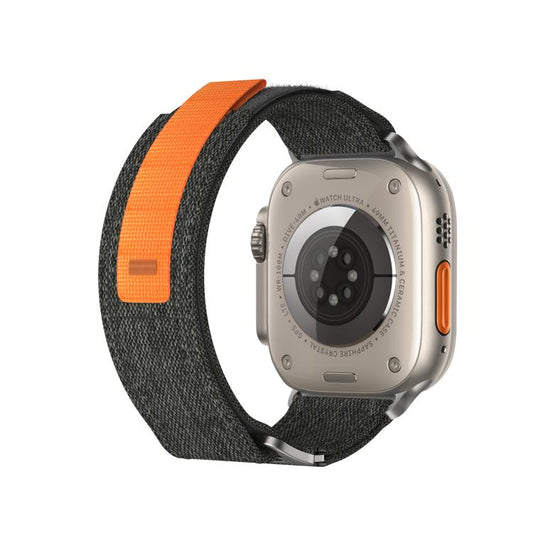 For Apple Watch 46mm / 49mm / 45mm / 44mm Kalebol Canvas Pattern Nylon Loop Strap(Black) - Watch Bands by Kalebol | Online Shopping UK | buy2fix