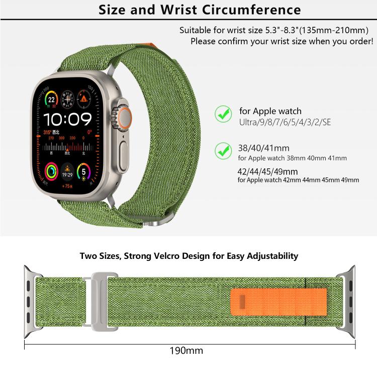 For Apple Watch 42mm / 41mm / 40mm / 38mm Kalebol Canvas Pattern Nylon Loop Strap(Light Blue) - Watch Bands by Kalebol | Online Shopping UK | buy2fix
