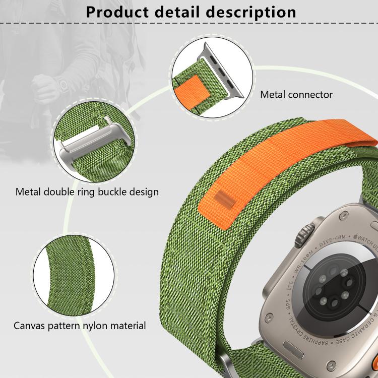 For Apple Watch 42mm / 41mm / 40mm / 38mm Kalebol Canvas Pattern Nylon Loop Strap(Light Grey) - Watch Bands by Kalebol | Online Shopping UK | buy2fix