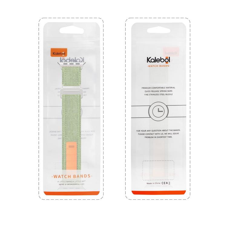 For Apple Watch 42mm / 41mm / 40mm / 38mm Kalebol Canvas Pattern Nylon Loop Strap(Black) - Watch Bands by Kalebol | Online Shopping UK | buy2fix