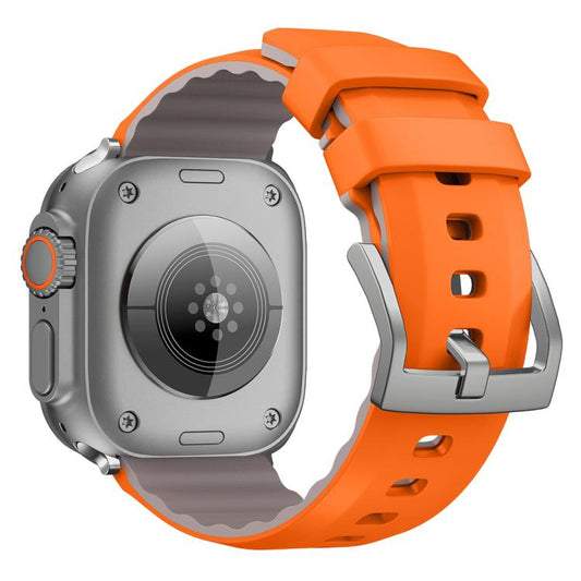 For Apple Watch 42mm / 41mm / 40mm / 38mm Kalebol Contrast Two-tone Silicone Strap(Orange) - Watch Bands by Kalebol | Online Shopping UK | buy2fix