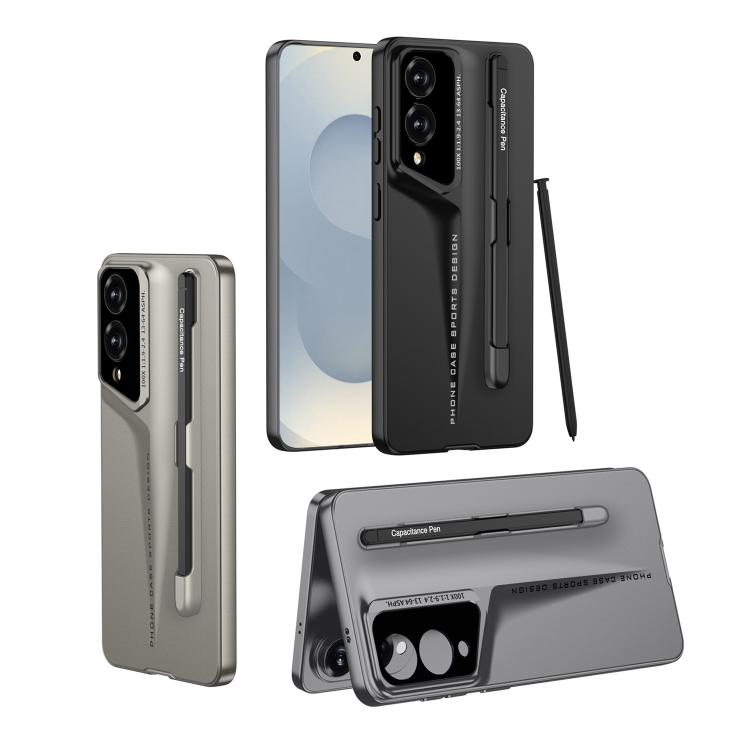 For Samsung Galaxy S25 Edge 5G GKK Blade Ultra-thin Full Coverage Phone Case with Pen(Grey) - Galaxy S25 Edge 5G Cases by GKK | Online Shopping UK | buy2fix