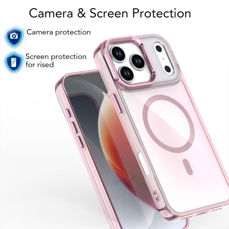 For iPhone 17 Pro Max Plating Gradient Discolor MagSafe Phone Case with Holder(White) - iPhone 17 Pro Max Cases by buy2fix | Online Shopping UK | buy2fix