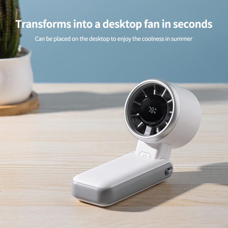 H03 High Speed ??Handheld Folding Fan(White) - Electric Fans by buy2fix | Online Shopping UK | buy2fix