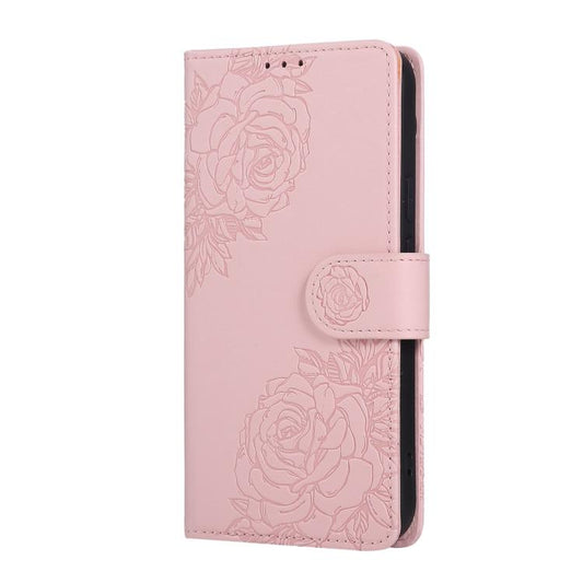 For Google Pixel 10 Pro XL Rose Flower Embossed 3-Card Slots Leather Phone Case(Pink) - Google Cases by buy2fix | Online Shopping UK | buy2fix