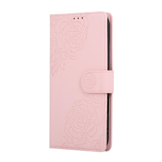 For iPhone Air Rose Flower Embossed 3-Card Slots Leather Phone Case(Pink) - iPhone Air Cases by buy2fix | Online Shopping UK | buy2fix