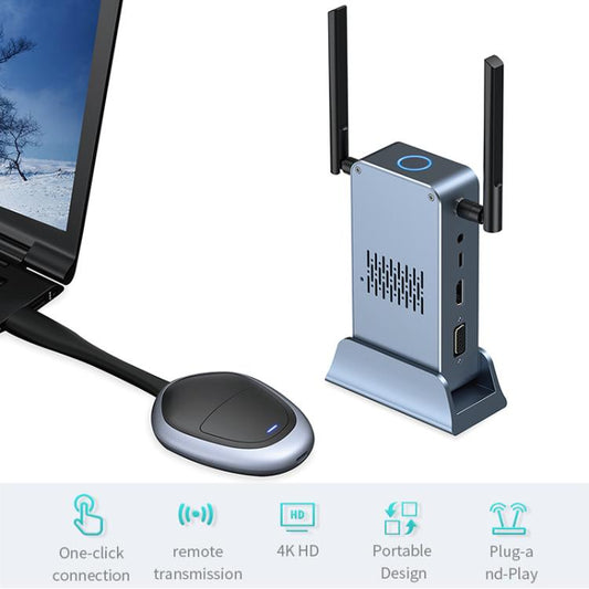 G52+R18 Smart HD Wireless Extender System Screen Mirroring Transmitter Receiver(Space Grey) - Wireless Display Dongle by buy2fix | Online Shopping UK | buy2fix