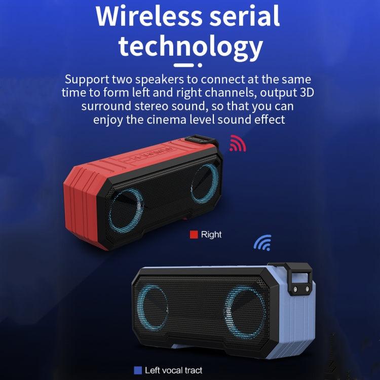X8 Wireless Bluetooth Speaker IPX7 Waterproof Color Light Subwoofer(Light Blue) - Waterproof Speaker by buy2fix | Online Shopping UK | buy2fix