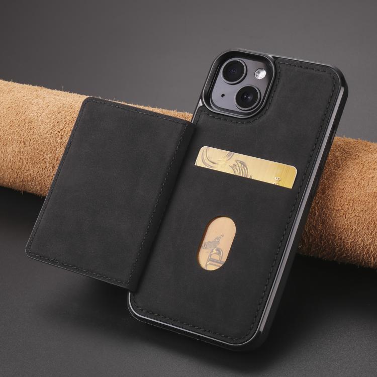 For iPhone 13 mini Forwenw F8 Series 2 in 1 Magnetic Card Slot Leather Phone Case(Black) - iPhone 13 mini Cases by Forwenw | Online Shopping UK | buy2fix