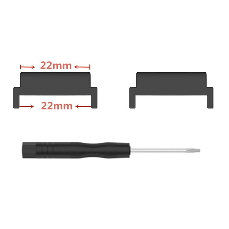 For Amazfit T-Rex Ultra 1 Pair 22mm Metal Watch Band Connector(Black) - For Amazfit by buy2fix | Online Shopping UK | buy2fix