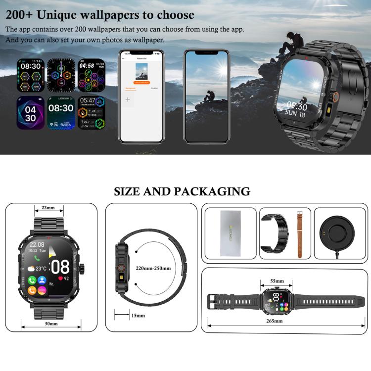 LF37 2.1 inch BT Call Smart Watch, Support Blood Oxygen / Heart Rate / Female Menstrual(Black Silicone) - Smart Watches by buy2fix | Online Shopping UK | buy2fix