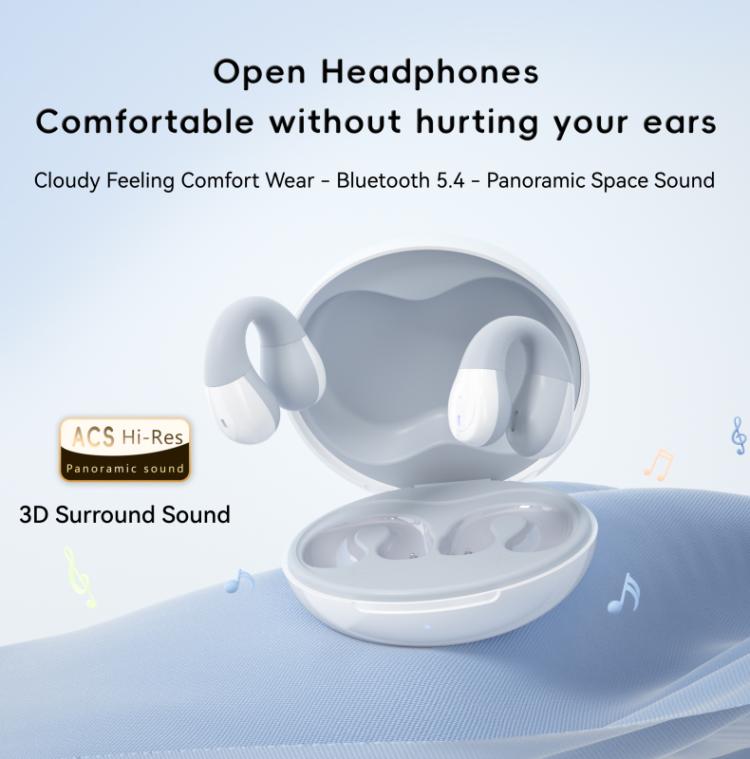 F13 Ear-Hook Noise Reduction 13mm Moving Coil HIFI BT 5.4 Wireless Earphones(White) - Bluetooth Earphone by buy2fix | Online Shopping UK | buy2fix