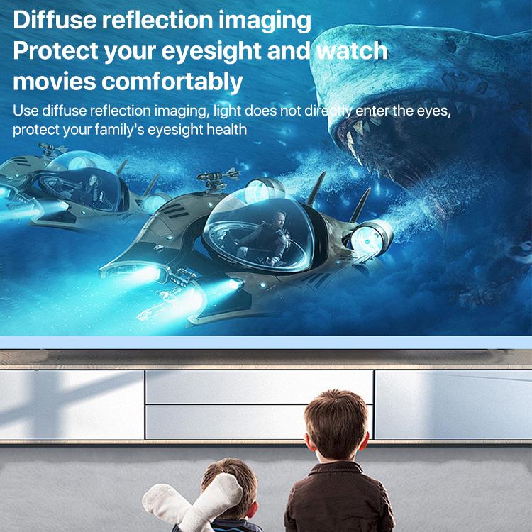 N5 1280x720P Android 9.0 System Wireless Same Screen Smart HD Projector, Plug:UK Plug(Black) - Mini Projector by buy2fix | Online Shopping UK | buy2fix