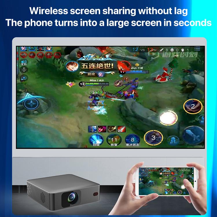 N5 1280x720P Android 9.0 System Wireless Same Screen Smart HD Projector, Plug:UK Plug(Black) - Mini Projector by buy2fix | Online Shopping UK | buy2fix