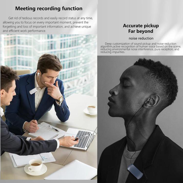 K68 Card Business Collar Clip Type Single Ear Bluetooth Earphones(White) - Bluetooth Earphone by buy2fix | Online Shopping UK | buy2fix