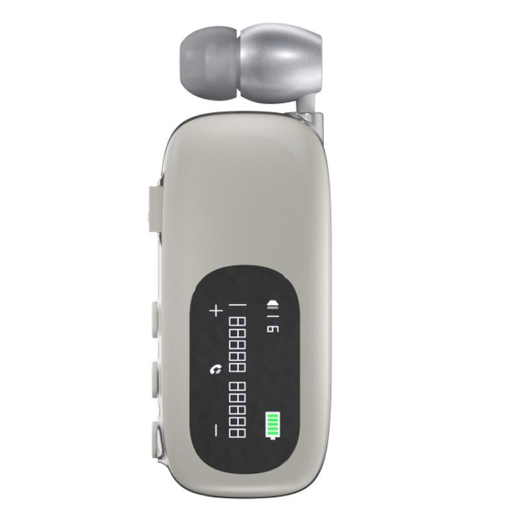 K75 Long Battery Life Business Collar Clip Type Single Ear Bluetooth Earphones(Matt Silver) - In Ear Wired Earphone by buy2fix | Online Shopping UK | buy2fix