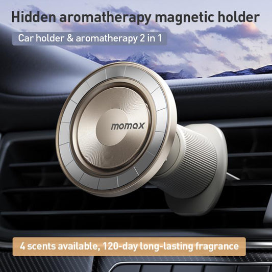 MOMAX CM35 1-Move Relaxaire Aluminum Alloy Magnetic Car Aromatherapy Holder(Dark Grey) - Universal Car Holders by MOMAX | Online Shopping UK | buy2fix