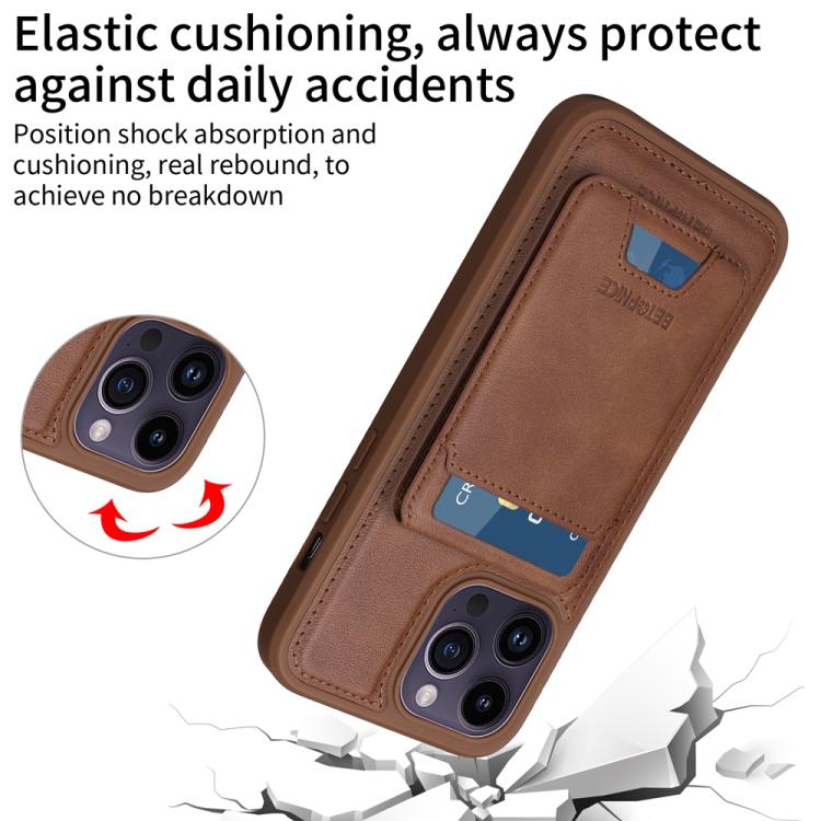 For iPhone 14 Pro Max BETOPNICE Vertical Flip Detachable MagSafe Wallet Phone Case(Brown) - iPhone 14 Pro Max Cases by BETOPNICE | Online Shopping UK | buy2fix