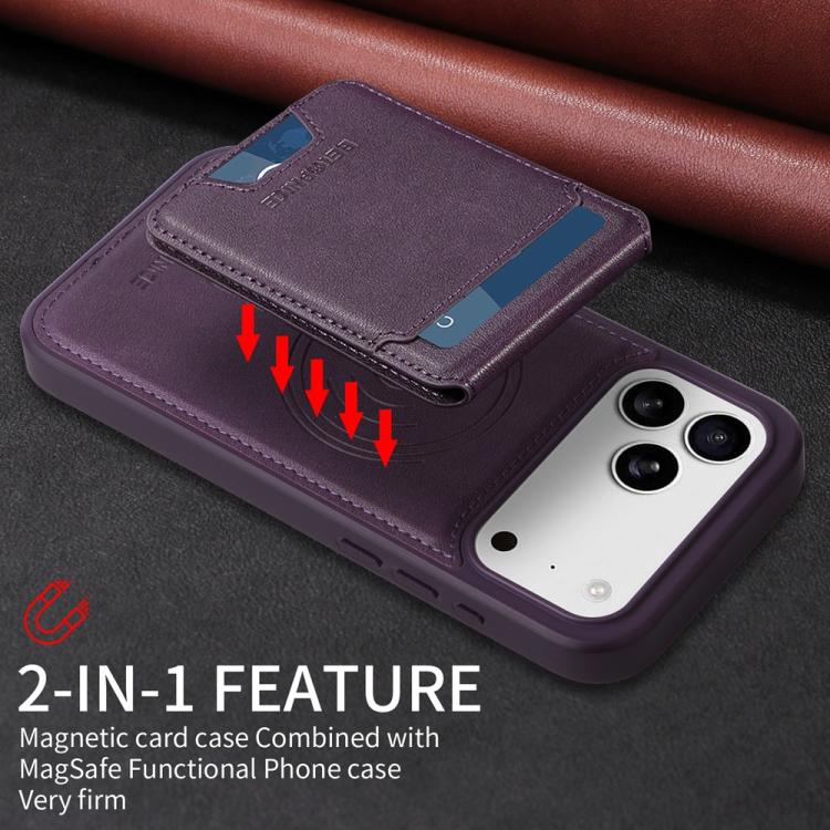 For iPhone 17 Pro Max BETOPNICE Vertical Flip Detachable MagSafe Wallet Phone Case(Purple) - iPhone 17 Pro Max Cases by BETOPNICE | Online Shopping UK | buy2fix