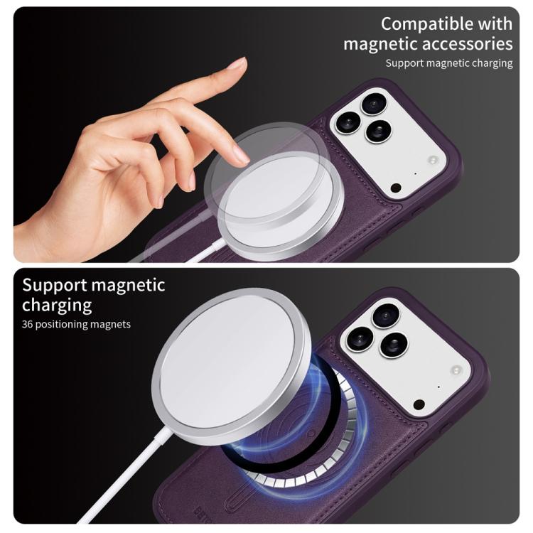 For iPhone 17 Pro Max BETOPNICE Vertical Flip Detachable MagSafe Wallet Phone Case(Purple) - iPhone 17 Pro Max Cases by BETOPNICE | Online Shopping UK | buy2fix