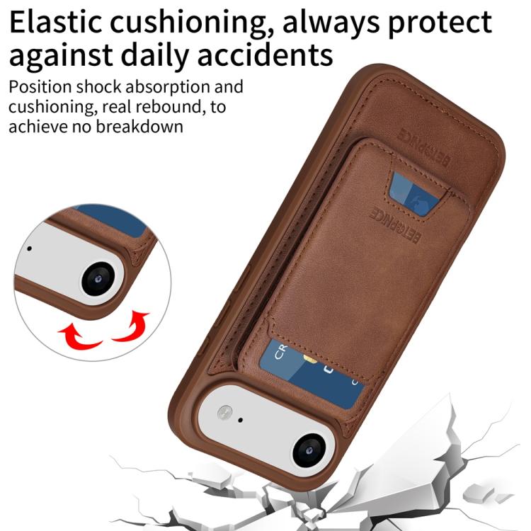 For iPhone Air BETOPNICE Vertical Flip Detachable MagSafe Wallet Phone Case(Brown) - iPhone Air Cases by BETOPNICE | Online Shopping UK | buy2fix