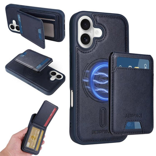 For iPhone 17 BETOPNICE Vertical Flip Detachable MagSafe Wallet Phone Case(Blue) - iPhone 17 Cases by BETOPNICE | Online Shopping UK | buy2fix